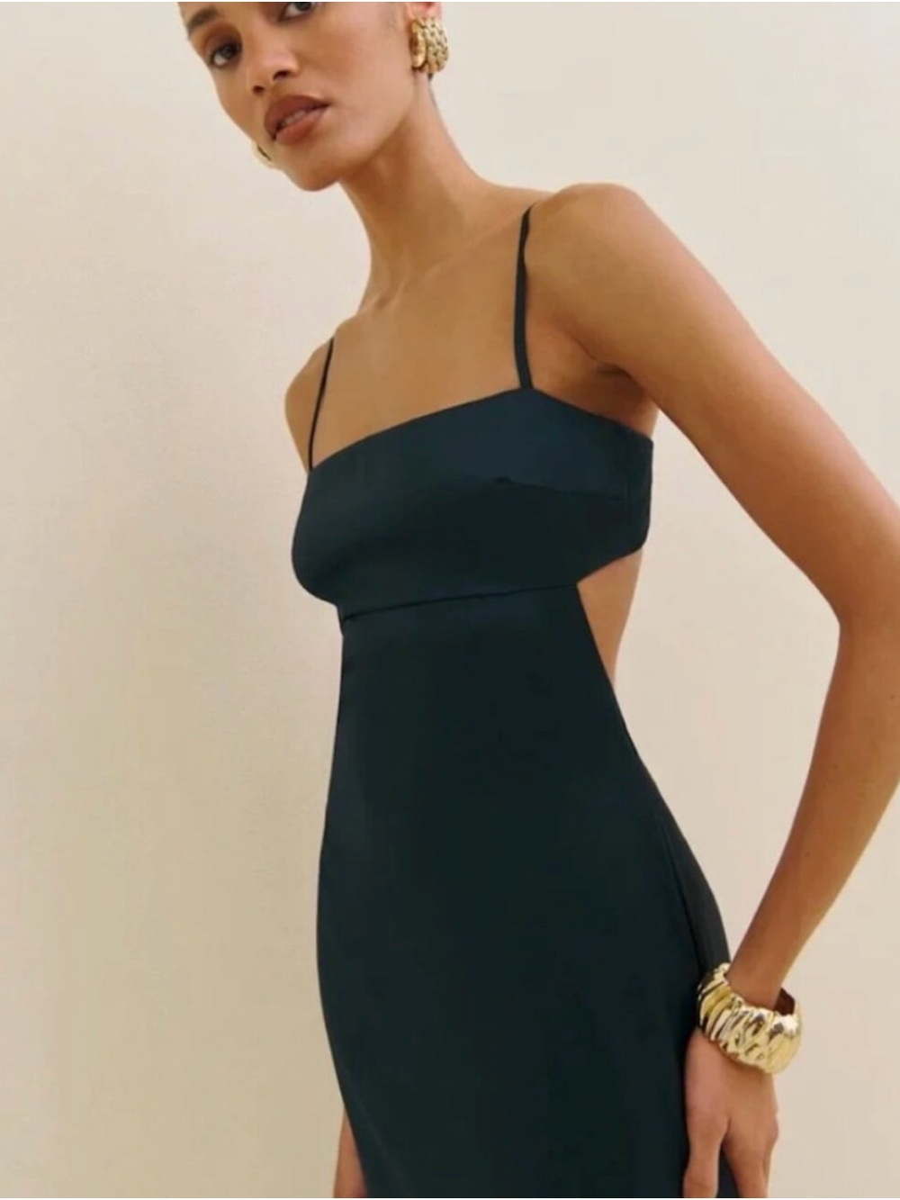 Reformation Jane Satin Maxi Dress Open Back Navy Blue
Back Slit size 8 - Picture 8 of 12